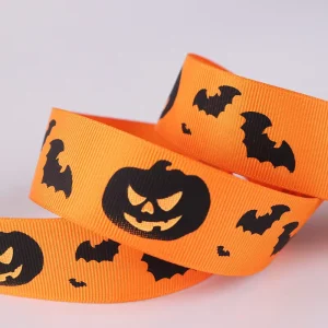 Factory OEM Polyester Custom Grosgrain Satin Printed LOGO Ribbon 2.5cm *100yards