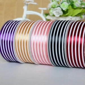 Factory OEM Polyester Printed Satin Ribbon Customized Embossed Satin Ribbon With Company Logo Printed