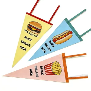 Factory Personalized Banner Advertising University Custom Size Triangular Printing Your Logo Felt Wall Flag Triangle Flag