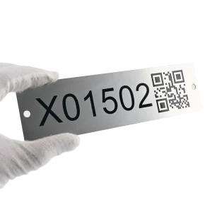 Factory Price Custom Logo Durable Waterproof Bar QR Code Aluminum Packaging Label Printed Metal Nameplates with Hanging Hole
