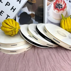 Factory Price Custom Printed Leather Satin Ribbon Gold Foil Screen Printing Large Size Low MOQ Free Sample for Branding Garment