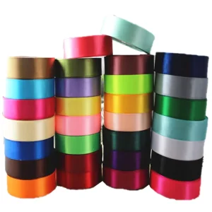 Factory Promotion Satin Ribbon Printed Gold Foil Logo Hair Gift Ribbon Roll Manufacture