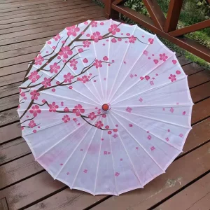 Factory Promotional Custom Chinese Craft Umbrella 40 Colors Manual Control Straight Style Wood Handle for Parties Nylon