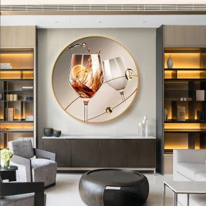 Factory Restaurant Printing Poster Gold Wine Glass Crystal Porcelain Wall Art Painting Home Decoration Poster