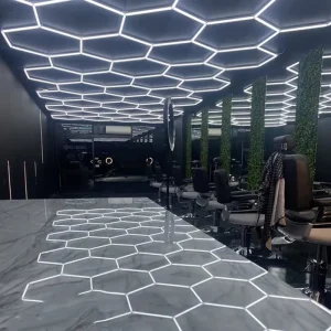 Factory Sell Luxury Honeycomb Lamp Hexagonal Led Light Detailing Lights for Car Showroom Garage Hexagon Working Light