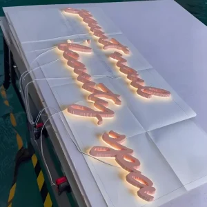Factory Shining LED Backlit Business Metal Sign Illuminated Letters Outdoor Advertising Building Logo Bluetooth Wi-Fi