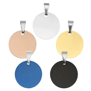 Factory Stainless Steel Raw Metal ID Tag Anti Loss Pendant Laser Engraving Logo Pet Name Phone Blank Material