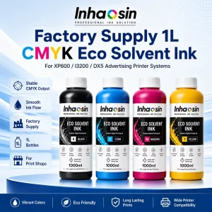 Factory Supply 1L CMYK Eco Solvent for for XP600/I3200/DX5 Printers Digital Printing Outdoor Advertising Use for Print Shops