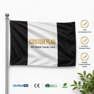 Factory Supply Custom Logo Color Personalized Pennant Aluminum Custom Flags 3x5Ft Polyester Digital Printed for Advertising