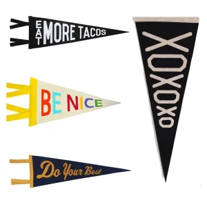 Factory Supply Printing Sublimation Custom Sports Team Logo Promotion Advertising Triangle Wool Felt Pennant Flag