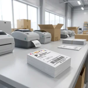 Fanfold 100x150mm Direct Thermal Sticker Paper Waterproof Oilproof 4×6 Thermal Shipping Label for Logistics Courier