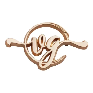 Fashion Bags Round Plate Design Custom Hollow Gold Letter Metal Screw Label Logos for Belt wallet