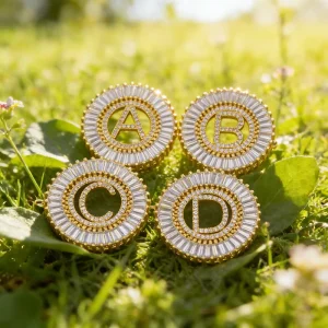 Fashion Crystal Cubic Zirconia Round Shape Necklaces Gold Plated Filled Initial Letter Pendant Jewelry for Women RTS
