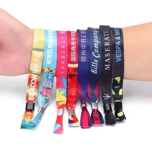 Fashionable Woven Cloth Bracelet Wrist Band Sliding Disposable Polyester Fabric Wristband