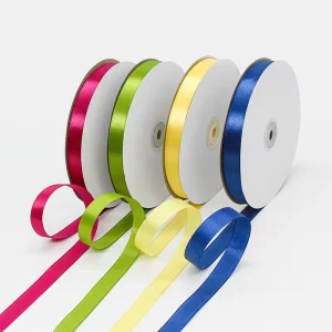 Fast Delivery 1/2inch 1.5cm High Quality 196 Colors Satin Ribbon Ready to Ship Roll Double Side Ribbon