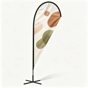 Feather Flag with Water Base and Ground Spike Pole for Car Wash 2m