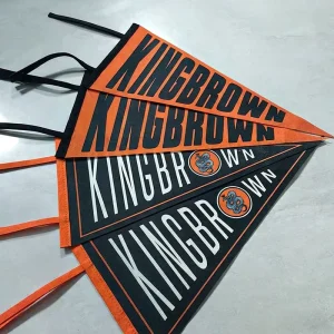 Felt Custom Pennant Flag Triangle Felt Pennant Camp Flags for Outdoor Camping Felt Triangle Flag Custom Logo Free Design