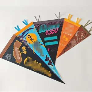 Felt Flags Custom Printing Advertising Birthday Holiday Decor Hanging Rectangle Pennant