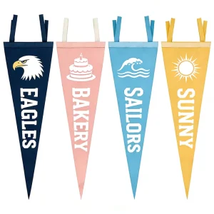 Felt Pennant Flag Custom Color Custom Design with Company Logo and Digital Printing for Team Celebration Felt Triangular Flag