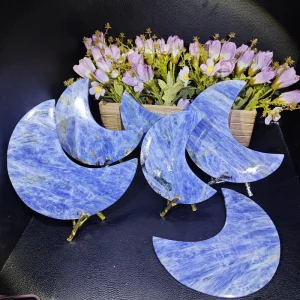 Fengshui Gemstone Polished Healing Meditation Crystal Blue Quartz Kyanite Moon for Decoration Gift