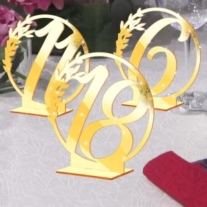Festival Wedding Place Holder Number Card Acrylic Table Number Stands Gold Silver Mirror Wedding Table Number Signs