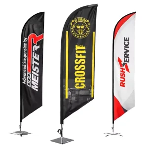 Fiag Stylish Flying Beach Pennant Flag Durable Stainless Steel Fiberglass Flagpole Digital Printed Waterproof Eco Friendly