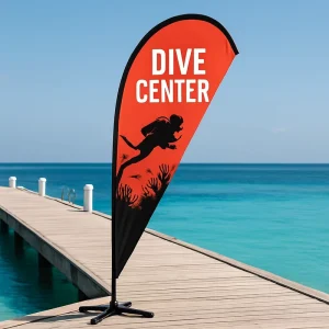 Fiberglass Beach Flag Pole 3m Frame Only Teardrop Flag Poles