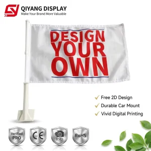 Flags with logo Any Size Outdoor Advertising Banners 30*45cm 1 * 1.5 ft Car Flags Ready to Ship Custom Car Flag