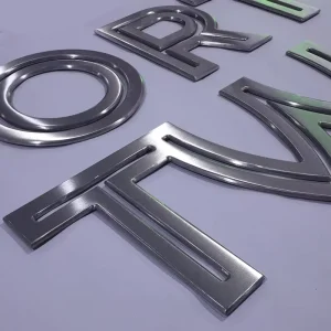 Flat Cut Stainless Steel Letters Polished Metal Cut Letter Solid Metal Cut Letter with Engraving Rounded Corners