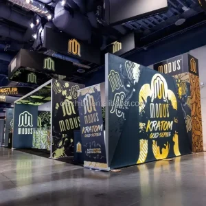 Flexi Lightbox System Custom Arch Type Trade Show Booth 20x10ft Aluminum Frame Dye Sublimation LED Fabric Display