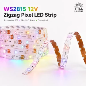 Flexible RGB Ribbon S Shaped WS2815 12V Zigzag Pixel LED Strip LED Strip Addressable WS2815 LED Strip 12V Customized