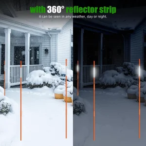 Flexible Solid FRP Snow Road Marking Stakes Anti crack Reflective Tape Markers Cutting Customized Length Outdoor Heavy Snow