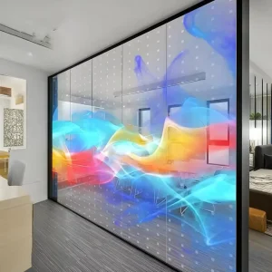 Flexible Transparent LED Holographic Film Display Crystal Invisible Glass Window Screen for Retail Store Commercial Advertising