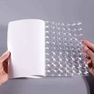 Flexography Transparent Waterproof Holographic Adhesive Sticker Cold Lamination Film A4 Size Soft for Grocery Use