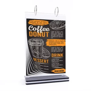 Flip Menu Stand Menu Advertising Display Stand Business Card Display Table Sign Display Stand 6-page Flipping Sign Holder