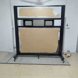 Floor Standing Double Side Poster Sign Stand Metal Advertising Display Rack with Wheels
