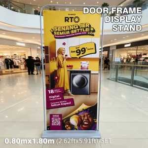 Floor Standing Roll Up Door Type Display Stand Billboard with U Shaped Frame Lightweight & Customizable for Outdoor Indoor Use