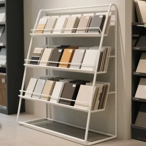 Floor-Standing Sample Display Stand for Building Material Color Boards Cabinet Door Panel Color Board Display Rack