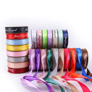 Flower Polyester Satin Ribbon Packaging Colorful Baking Birthday Cake English Print Gift Tie Butterfly
