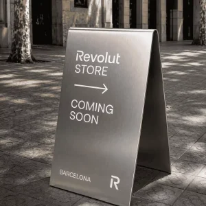Foldable Metal Sandwich Board Custom Stainless Steel Sidewalk Sign for Storefront Retail Advertising