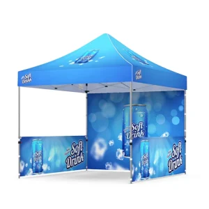 Foldable Pop up Advertising Tent with Custom Logo Full and Half Side Walls for Trade Shows