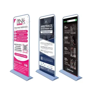 Folding Display Stand Indoor Door Shape Trade Show Equipment Banner Stand for Advertising Poster Display