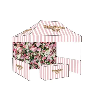 Food Booth Custom Printed Pop up Canopy Tent 10x10ft Foldable Gazebo for Outdoor Market Stall