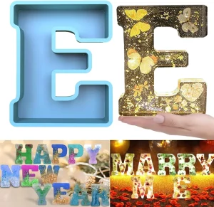 Food Grade Alphabet Big Letter E Silicone Mold Suitable for Making Letters DIY Crafts Making Cakes Party Home Decor