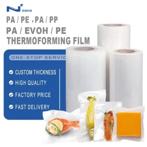 Food Grade Custom Glossy Transparent PA EVOH PE High Oxygen Barrier Vacuum Deep Draw Thermoforming Roll Film Meat Sausage