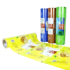 Food Grade Heat Seal Laminated Roll Film Waterproof BPA Free Custom Logo UV Printed Automatic Food Packaging