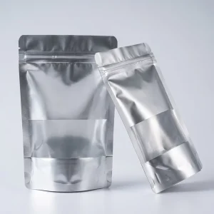 Food Grade Waterproof Moisture Proof Oxygen Barrier Stand up Pouch Transparent Front Zippers Bag Aluminum Foil Vacuum Pouch