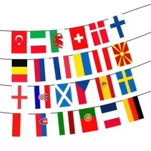Football Bunting Flags Custom Country National Waterproof String Flag