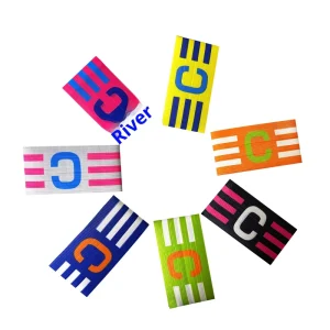 Football Captain’s Armband C Letter Wrap Elastic Durable Breathable High Quality Polyester Multicolor for Adults Outdoor Sports