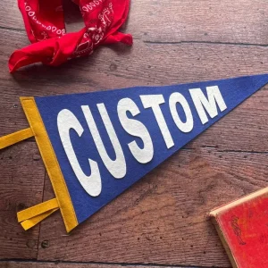 Football Club Advertising Custom Full Color Printing Wool Felt Pennant Flag Banner for Professional Sporting Events